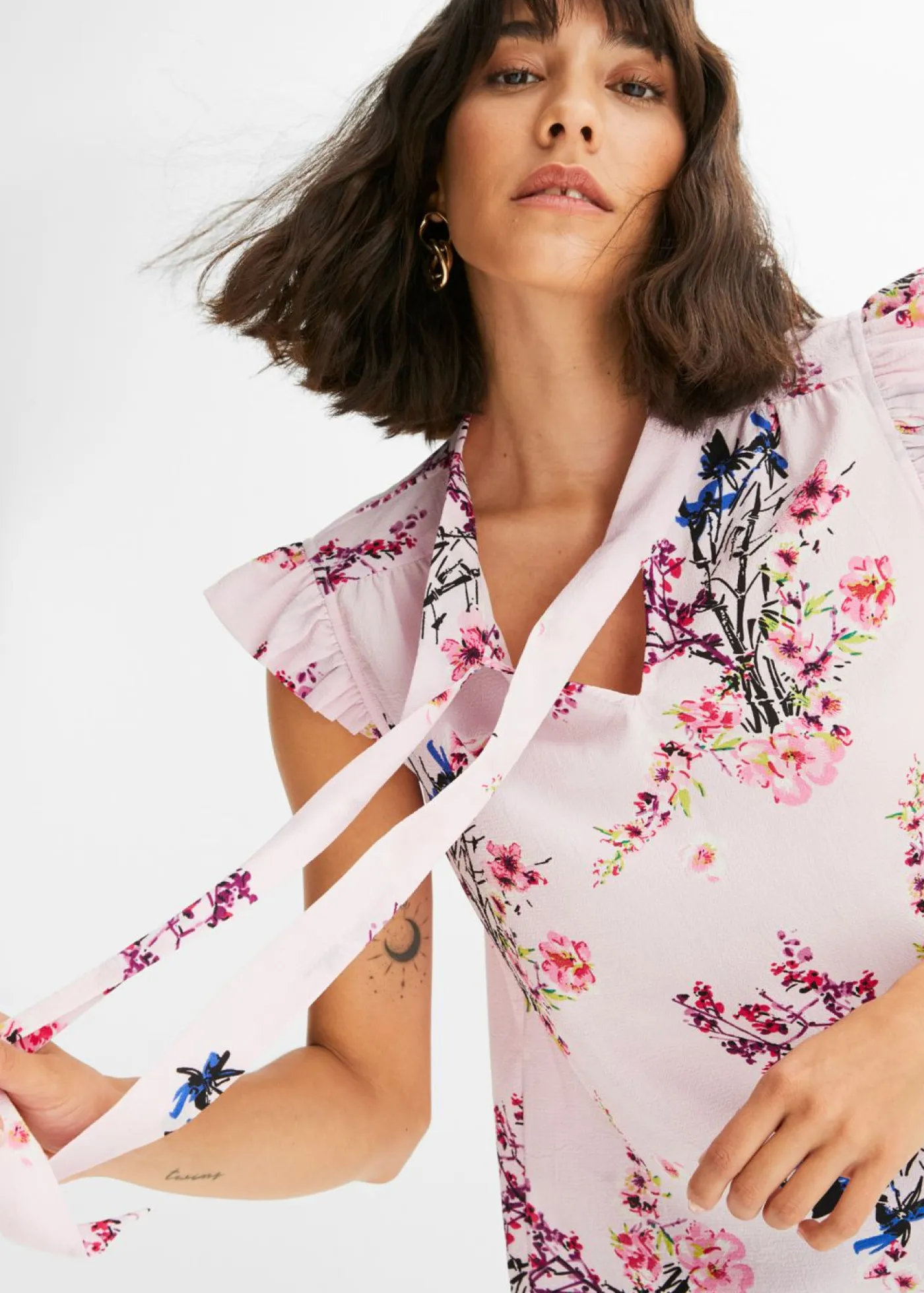 Sale Blusa con volantes en las mangas Mujer Camisas Y Blusas