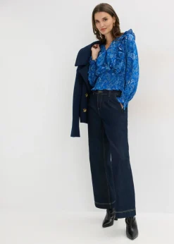 Outlet Blusa con volantes y nido de abeja Mujer Camisas Y Blusas