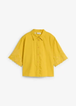 Discount Blusa corta con contenido de seda Mujer Premium|Camisas Y Blusas