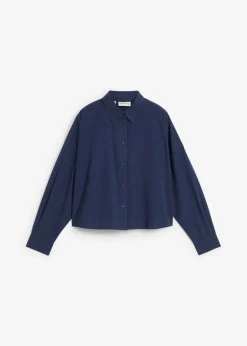 Sale Blusa corta oversize con contenido de seda Mujer Camisas Y Blusas
