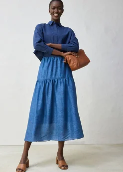 Sale Blusa corta oversize con contenido de seda Mujer Camisas Y Blusas