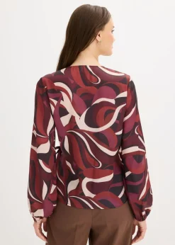 New Blusa cruzada de satén fluido Mujer Camisas Y Blusas