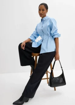 Clearance Blusa de algodón con detalle de lazo Mujer Esenciales|Camisas Y Blusas