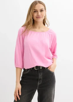 Discount Blusa de algodón orgánico puro Mujer Camisetas