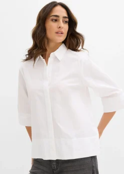 Hot Blusa de algodón orgánico puro Mujer Camisas Y Blusas