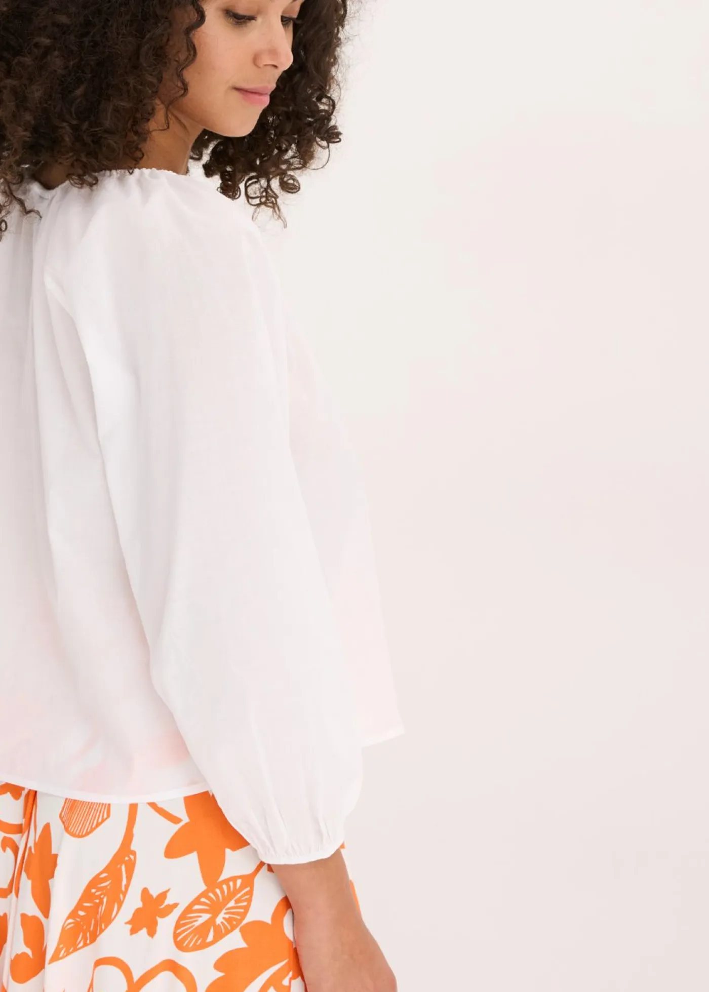 Hot Blusa de algodón orgánico puro Mujer Camisas Y Blusas
