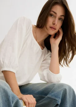 Outlet Blusa de algodón orgánico puro Mujer Camisetas