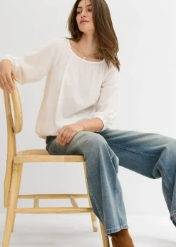 Outlet Blusa de algodón orgánico puro Mujer Camisetas