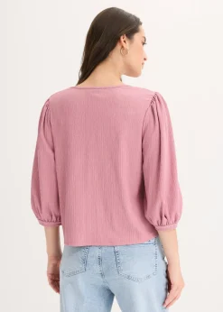 Outlet Blusa de crepé estructurado Mujer Camisetas|Novedades
