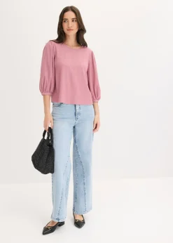 Outlet Blusa de crepé estructurado Mujer Camisetas|Novedades