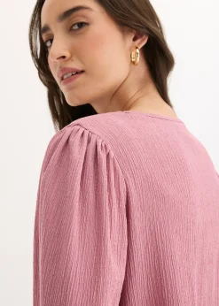 Outlet Blusa de crepé estructurado Mujer Camisetas|Novedades