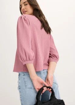 Outlet Blusa de crepé estructurado Mujer Camisetas|Novedades