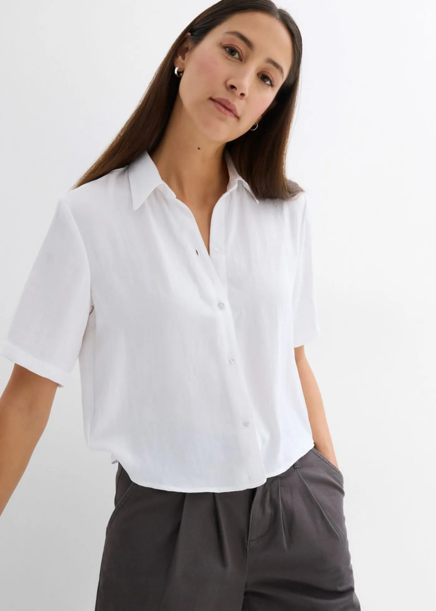 Best Blusa de crepé ligero con corte boxy Mujer Camisas Y Blusas