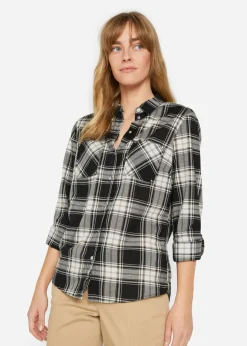 Blusa de cuadros de algodón puro Mujer Camisas Y Blusas