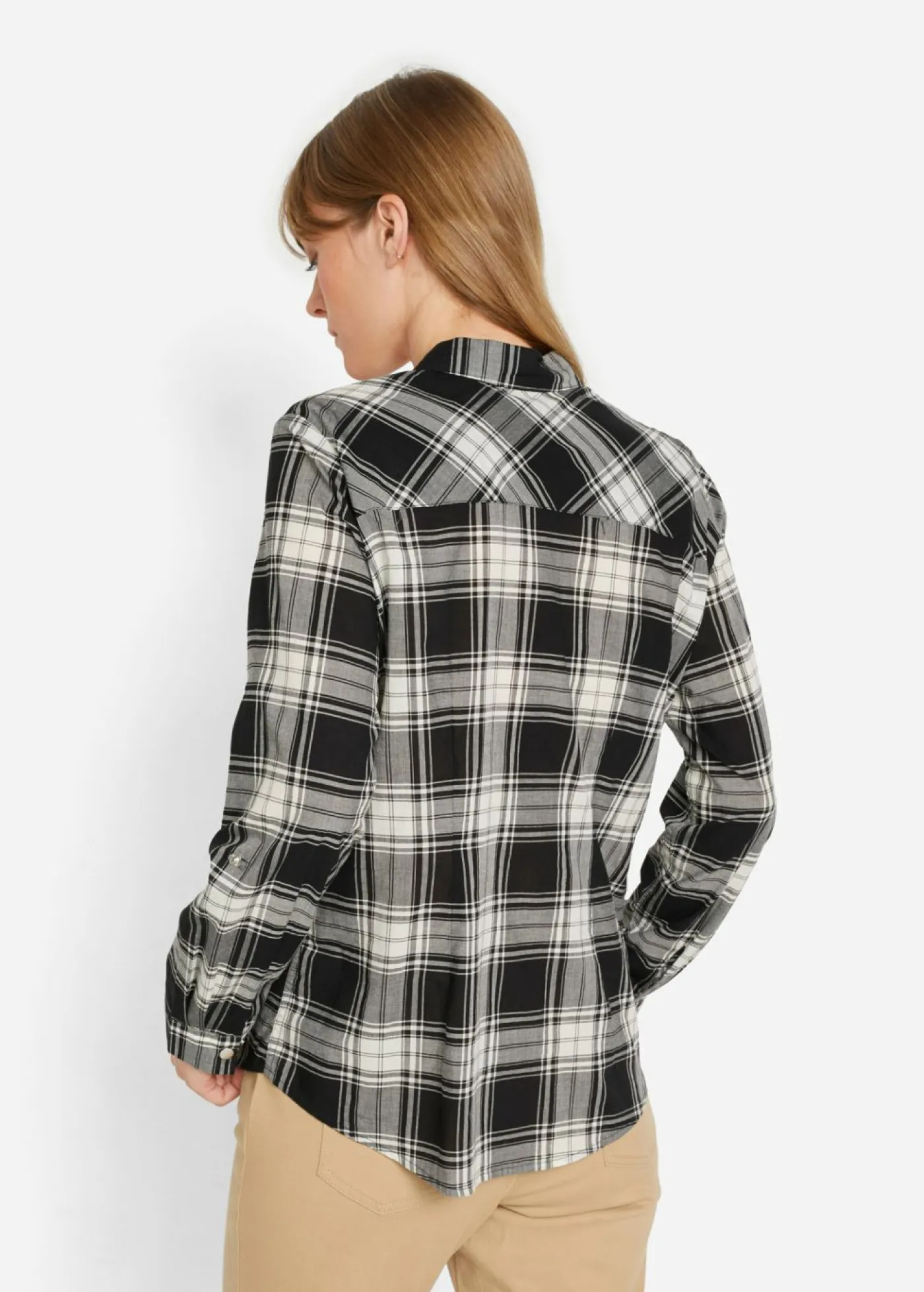 Blusa de cuadros de algodón puro Mujer Camisas Y Blusas