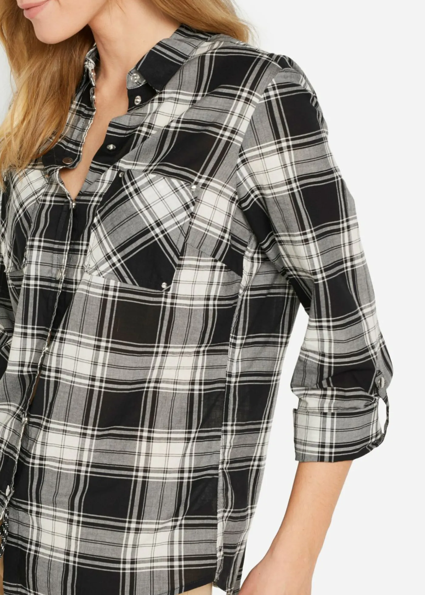 Blusa de cuadros de algodón puro Mujer Camisas Y Blusas