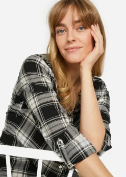 Blusa de cuadros de algodón puro Mujer Camisas Y Blusas