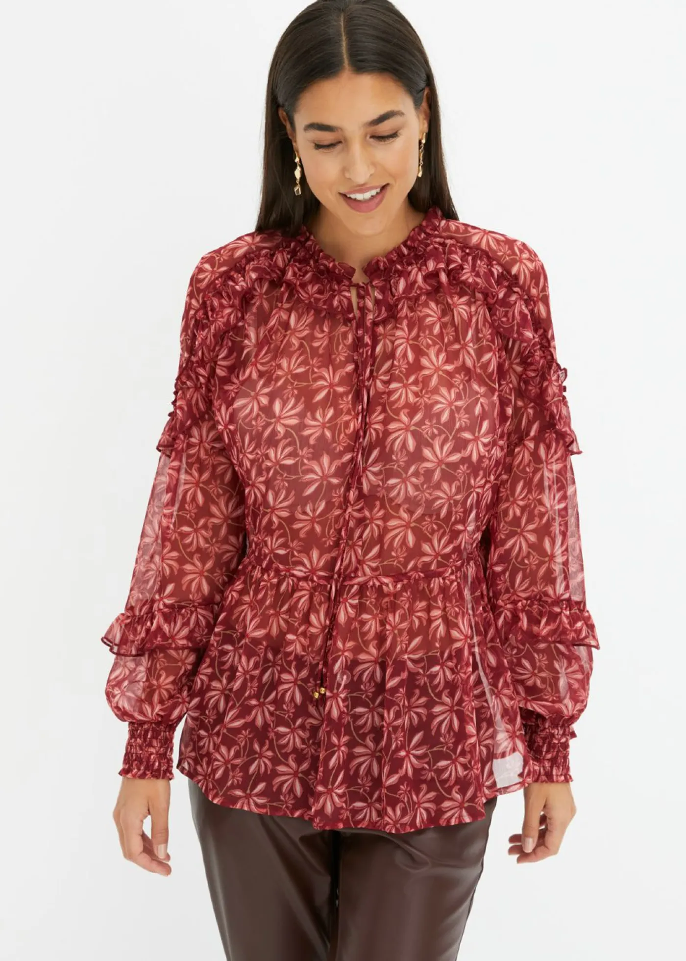 Discount Blusa de gasa Mujer Camisas Y Blusas