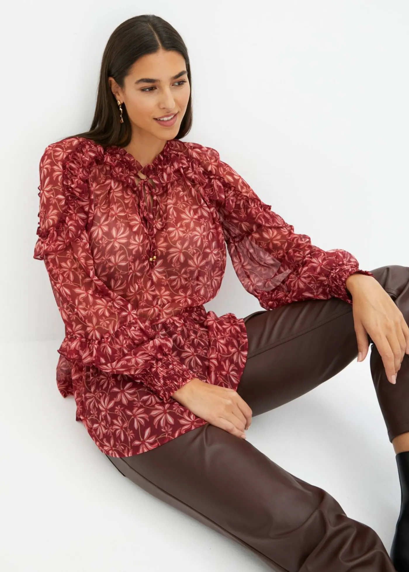 Discount Blusa de gasa Mujer Camisas Y Blusas