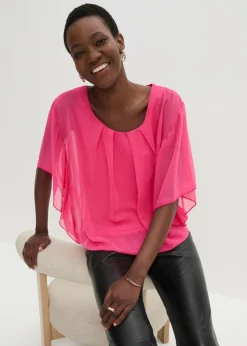 Best Blusa de gasa con camiseta interior Mujer Camisas Y Blusas|Novedades