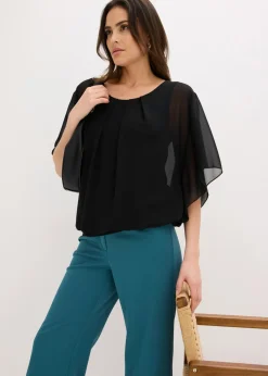 Online Blusa de gasa con camiseta interior Mujer Camisas Y Blusas|Novedades