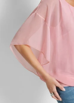 Best Blusa de gasa con camiseta interior Mujer Camisas Y Blusas|Novedades