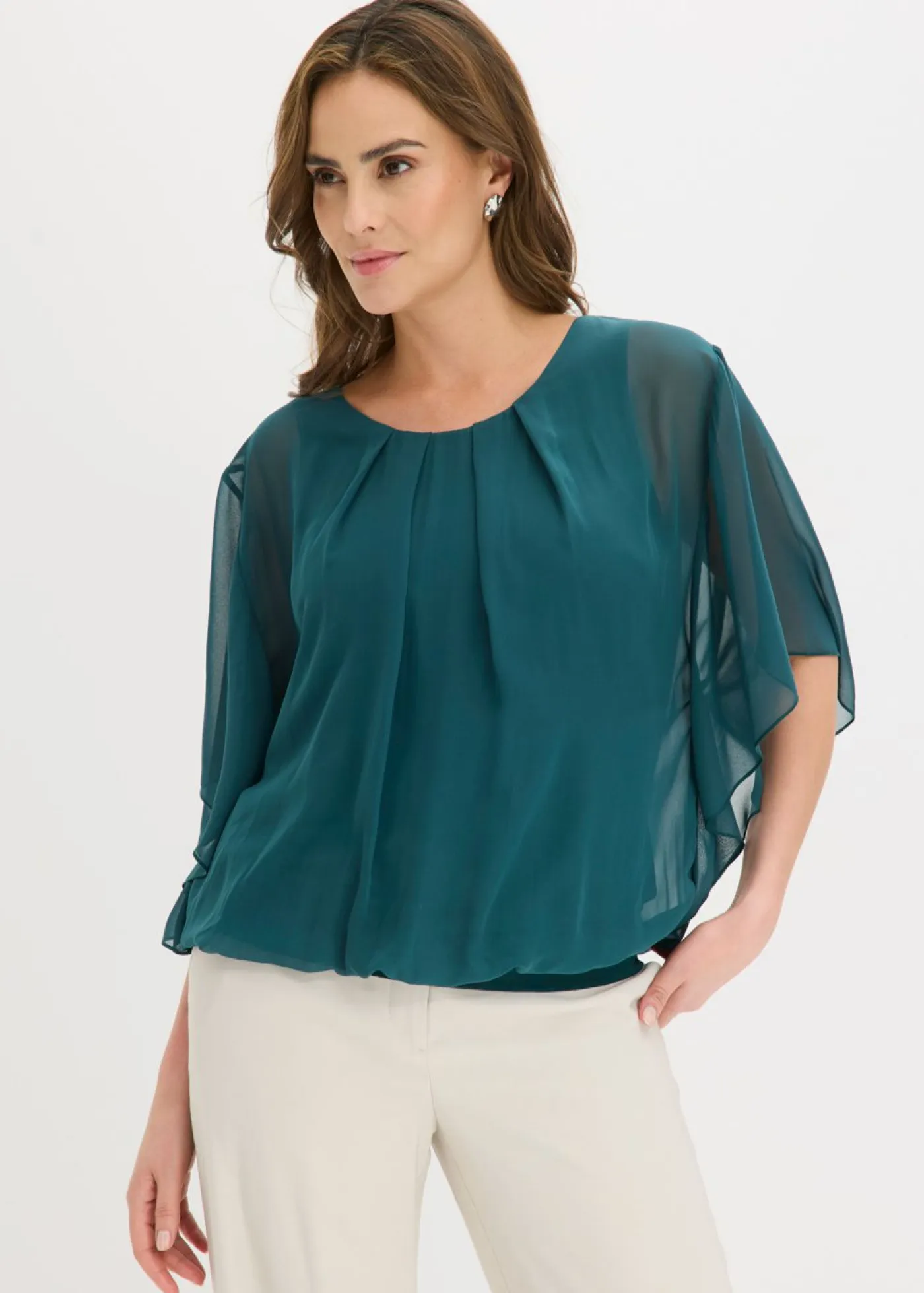 Online Blusa de gasa con camiseta interior Mujer Camisas Y Blusas|Novedades