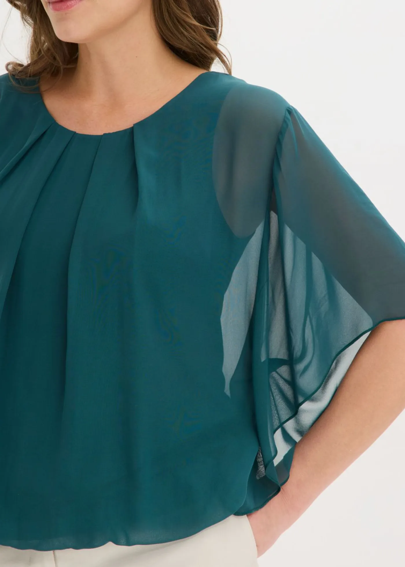 Online Blusa de gasa con camiseta interior Mujer Camisas Y Blusas|Novedades