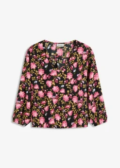 New Blusa de gasa con fruncido en el bajo Mujer Camisas Y Blusas