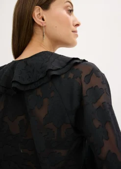 Clearance Blusa de gasa con ligeras transparencias Mujer Camisas Y Blusas