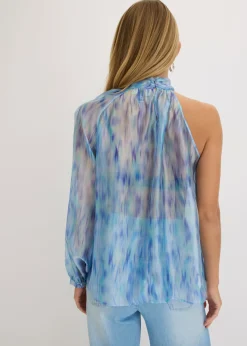 New Blusa de gasa con un hombro al descubierto Mujer Camisas Y Blusas