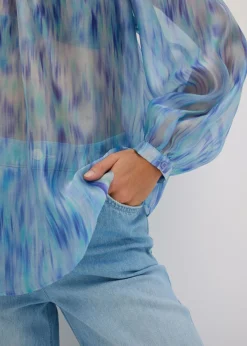 New Blusa de gasa con un hombro al descubierto Mujer Camisas Y Blusas