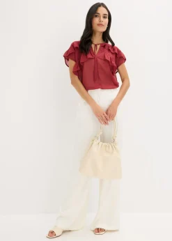 Blusa de gasa con volantes Mujer Camisas Y Blusas