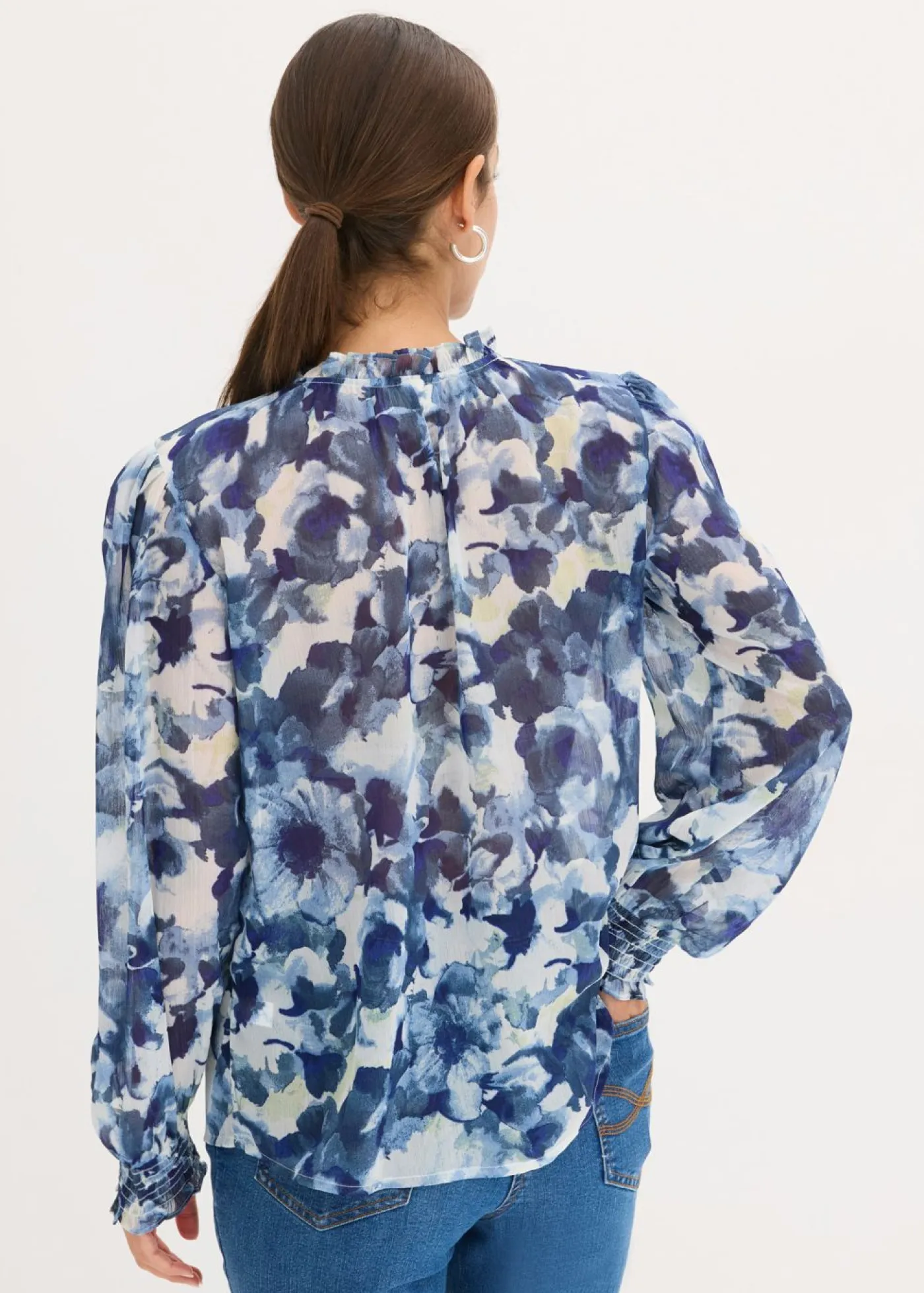 Best Blusa de gasa estampada Mujer Camisas Y Blusas|Novedades