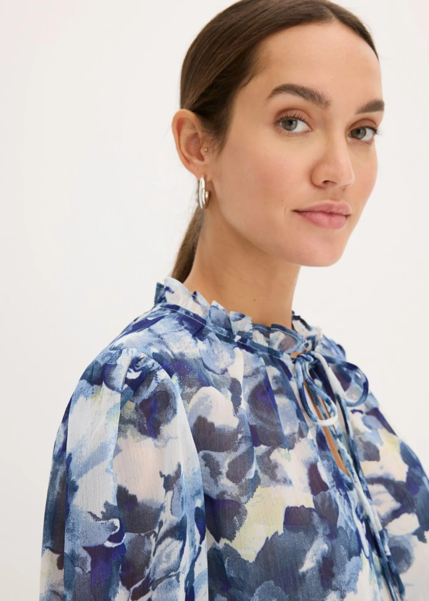 Best Blusa de gasa estampada Mujer Camisas Y Blusas|Novedades