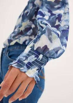 Best Blusa de gasa estampada Mujer Camisas Y Blusas|Novedades