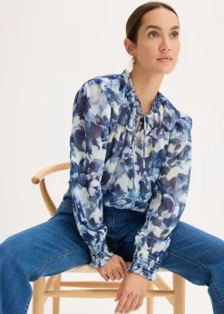 Best Blusa de gasa estampada Mujer Camisas Y Blusas|Novedades