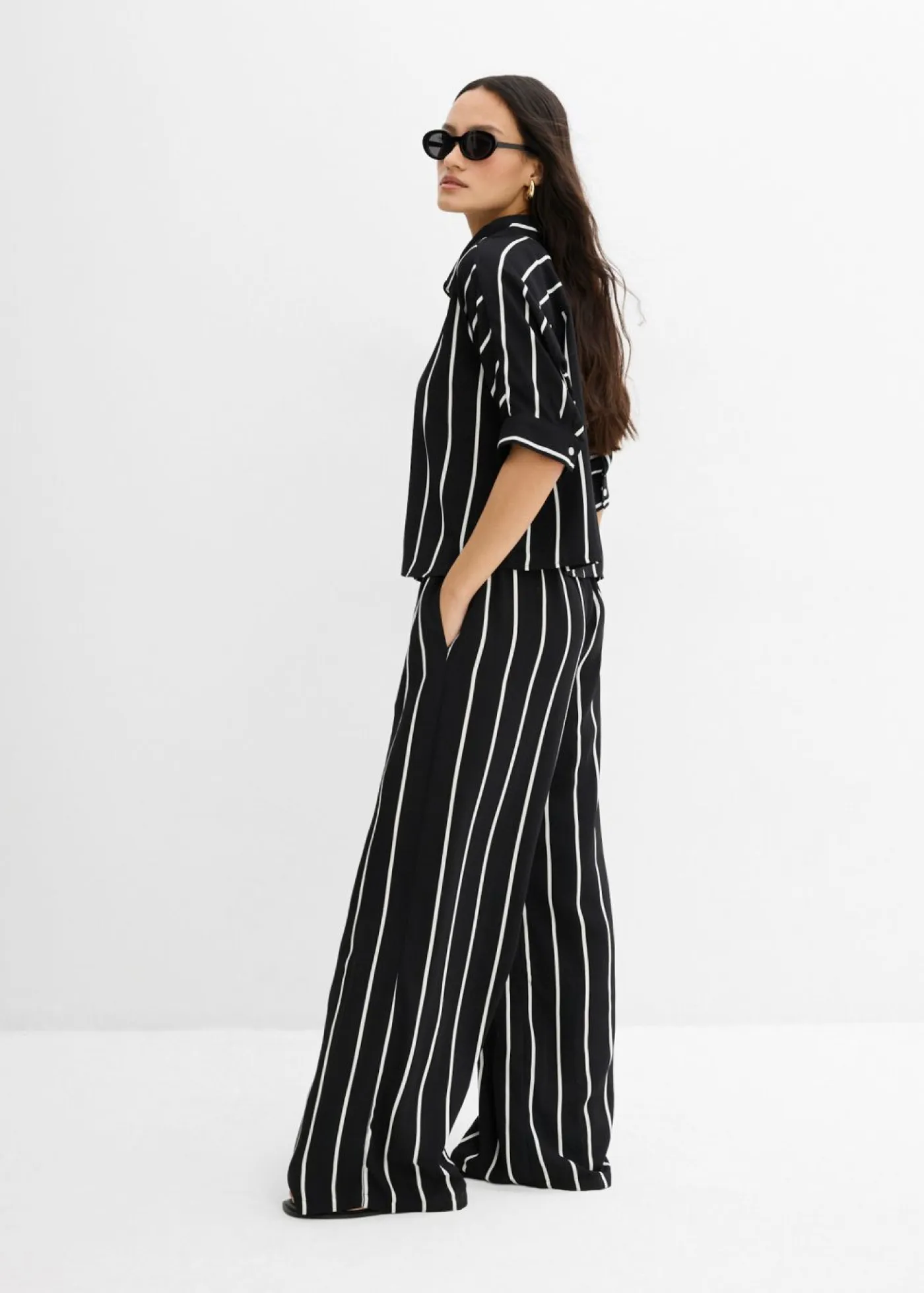Discount Blusa de manga corta con crepé estructurado Mujer Esenciales|Camisas Y Blusas