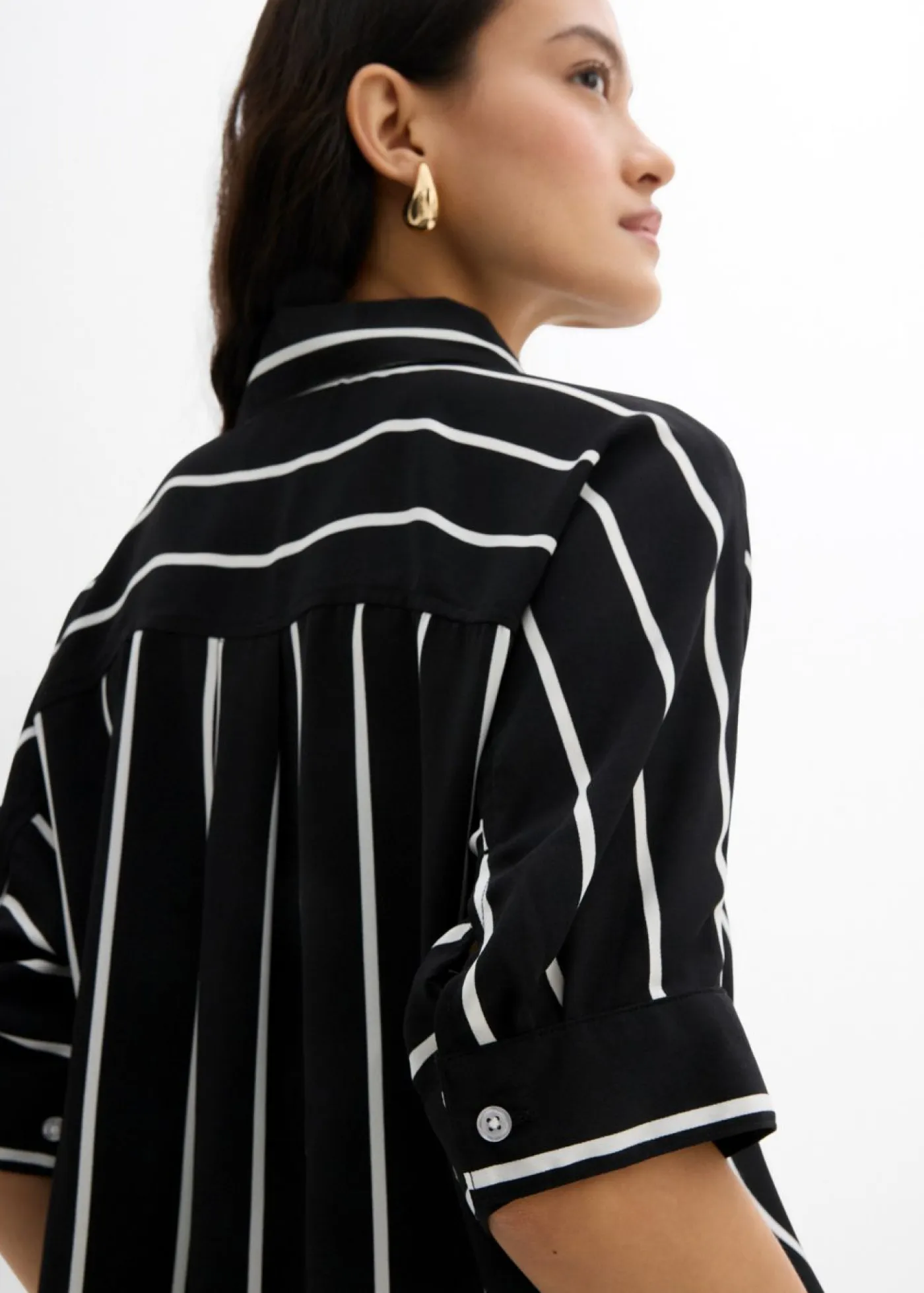 Discount Blusa de manga corta con crepé estructurado Mujer Esenciales|Camisas Y Blusas