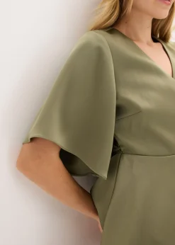 Sale Blusa de manga corta con escote pronunciado Mujer Camisas Y Blusas|Novedades