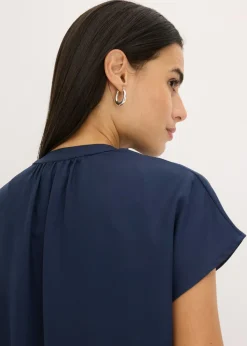 Discount Blusa de manga corta con botones ocultos Mujer Camisas Y Blusas