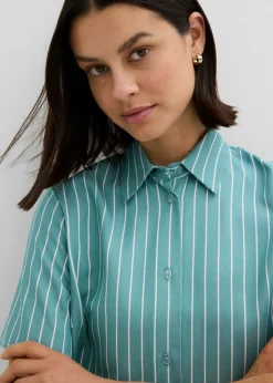 Discount Blusa de manga corta con detalle de nudo y diseño a rayas Mujer Camisas Y Blusas