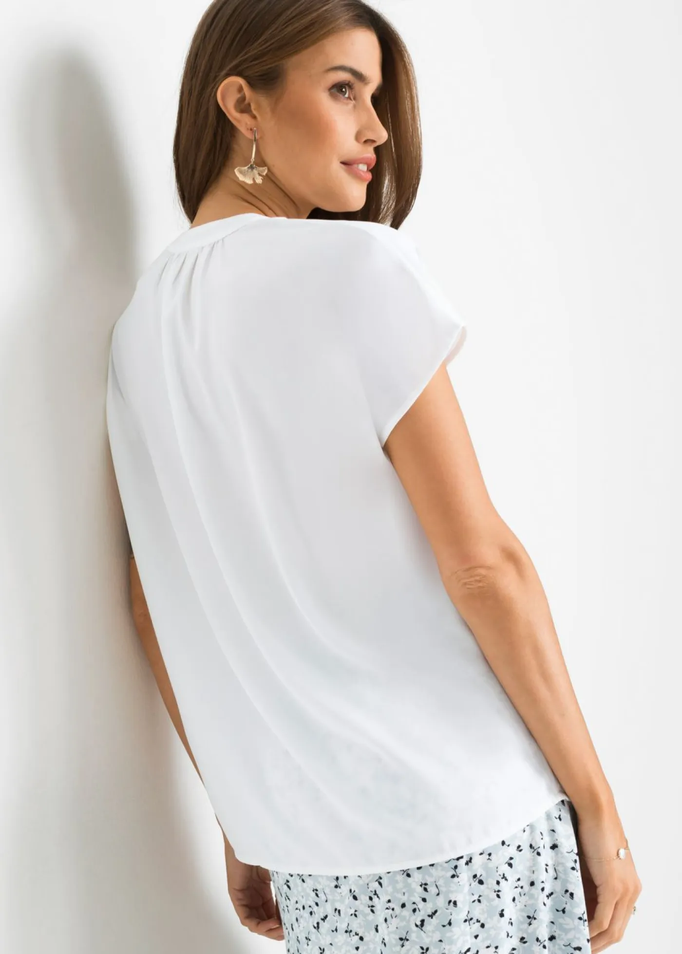 Best Blusa de manga corta con botones ocultos Mujer Camisas Y Blusas