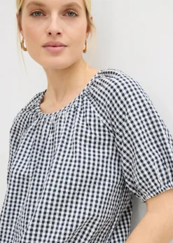 Outlet Blusa de manga corta de algodón puro Mujer Camisas Y Blusas|Novedades