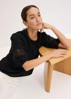 Online Blusa de manga corta de lino Mujer Camisas Y Blusas