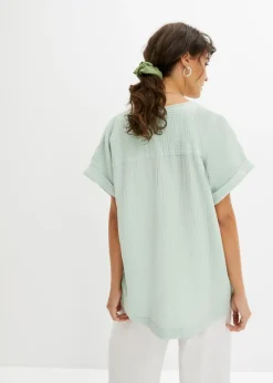 Best Blusa de manga corta de muselina Mujer Camisas Y Blusas