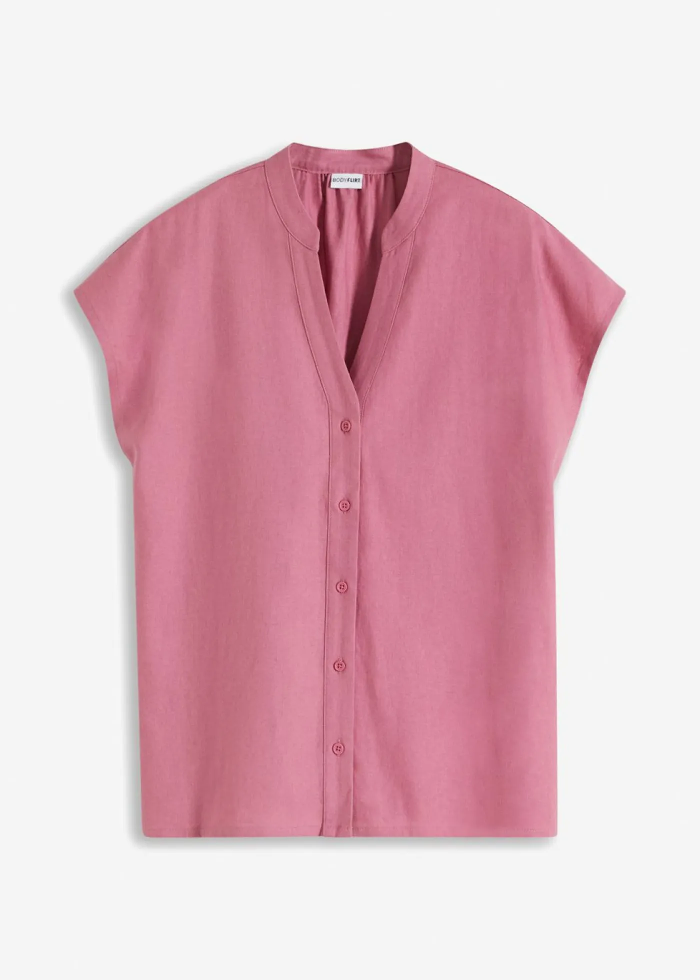 Discount Blusa de manga corta de mezcla de lino vaporoso Mujer Camisas Y Blusas