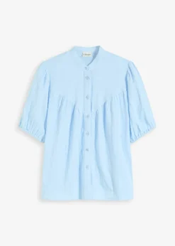 Hot Blusa de manga corta de muselina Mujer Camisas Y Blusas