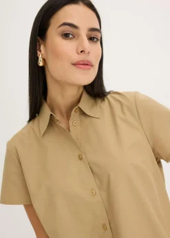 Best Blusa de manga corta de popelín Mujer Camisas Y Blusas