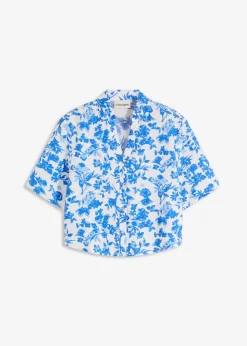 Outlet Blusa de manga corta de suave mezcla de viscosa Mujer Camisas Y Blusas